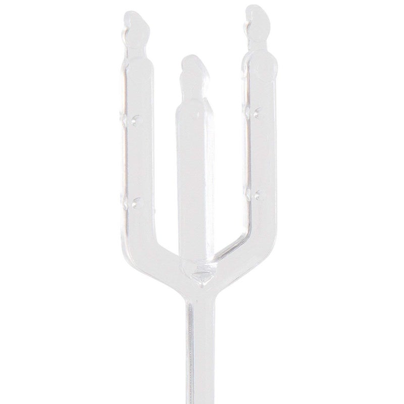 NX Garden 120 Pack 12" Plastic Clear Floral Picks Straight Fork Head Card Holders for Weddings, Birthday Parties, Events, Decorations - Image 3